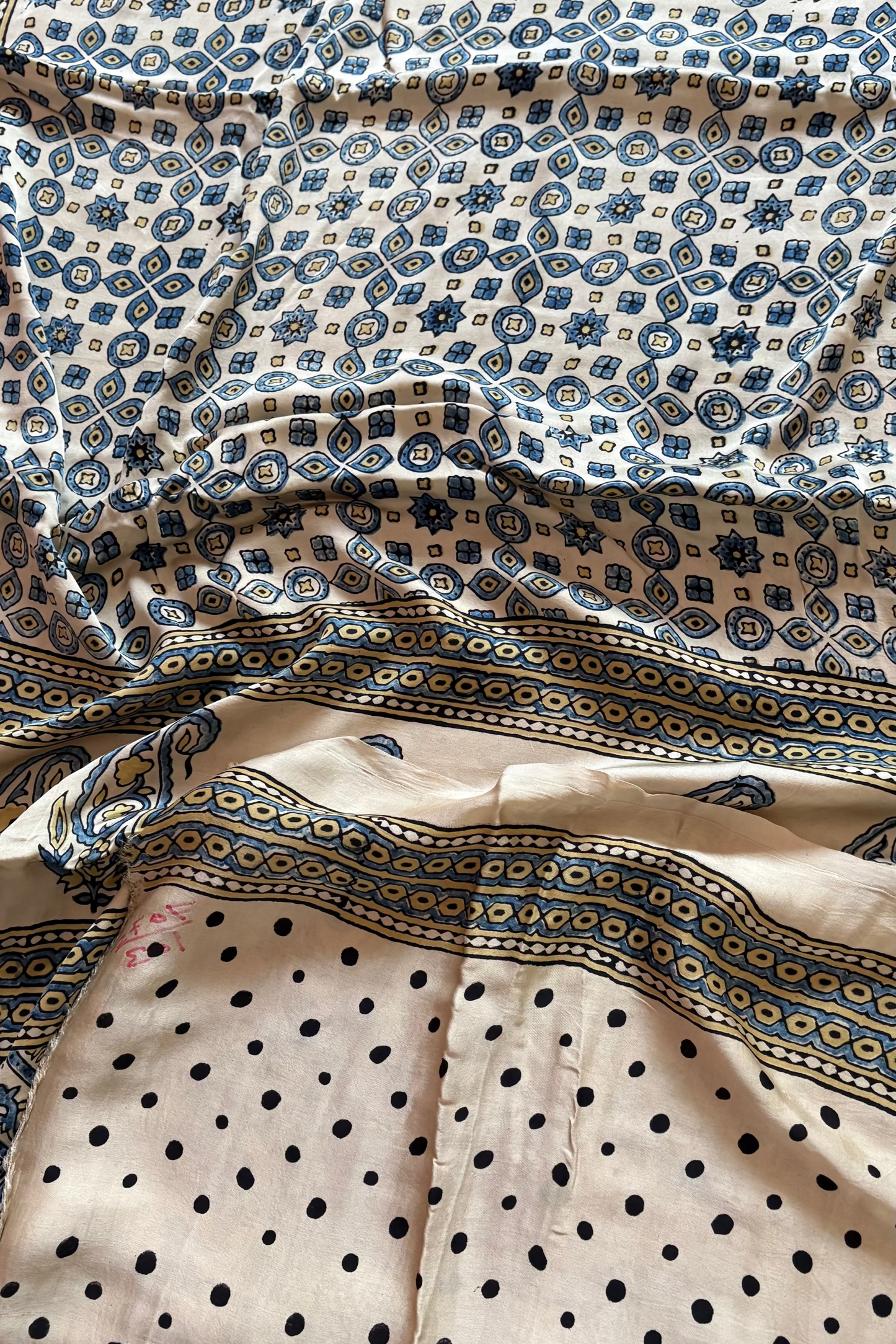 Ajrakh on Modal- Cream