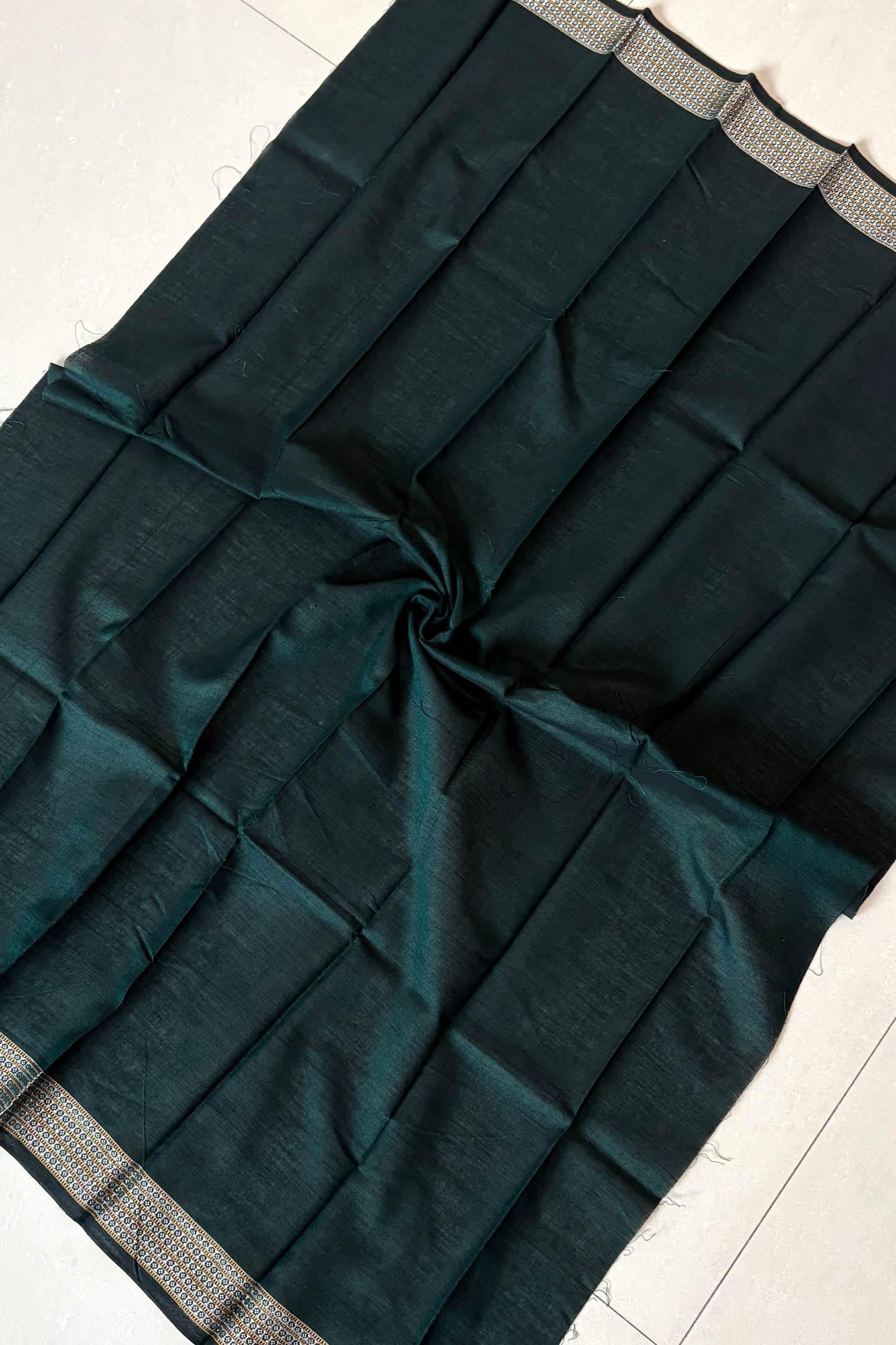 Pure Cotton Odisha Handloom Blouse Piece- Bottle Green