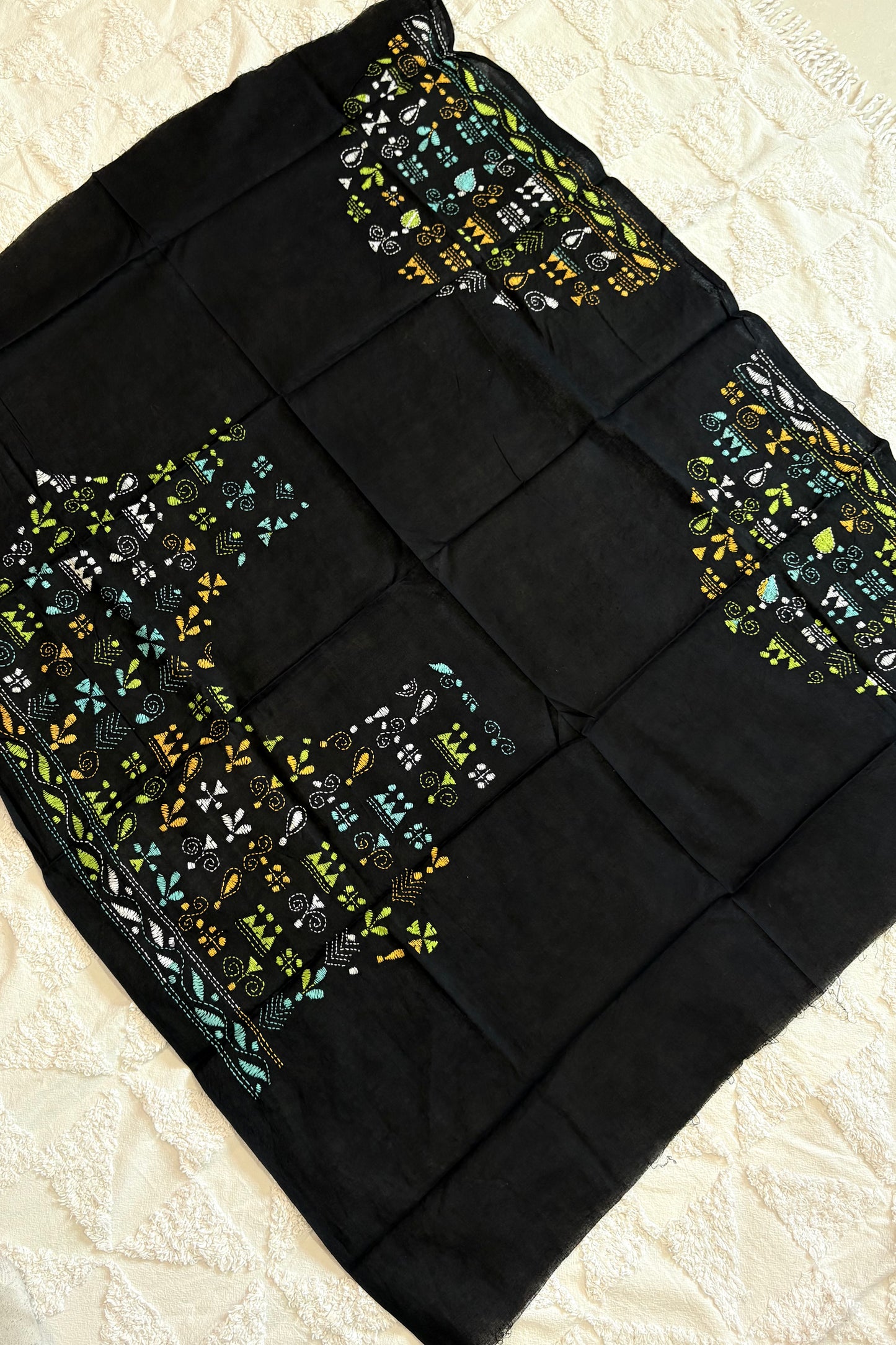 Cotton Kantha Work Blouse Piece- Code 38