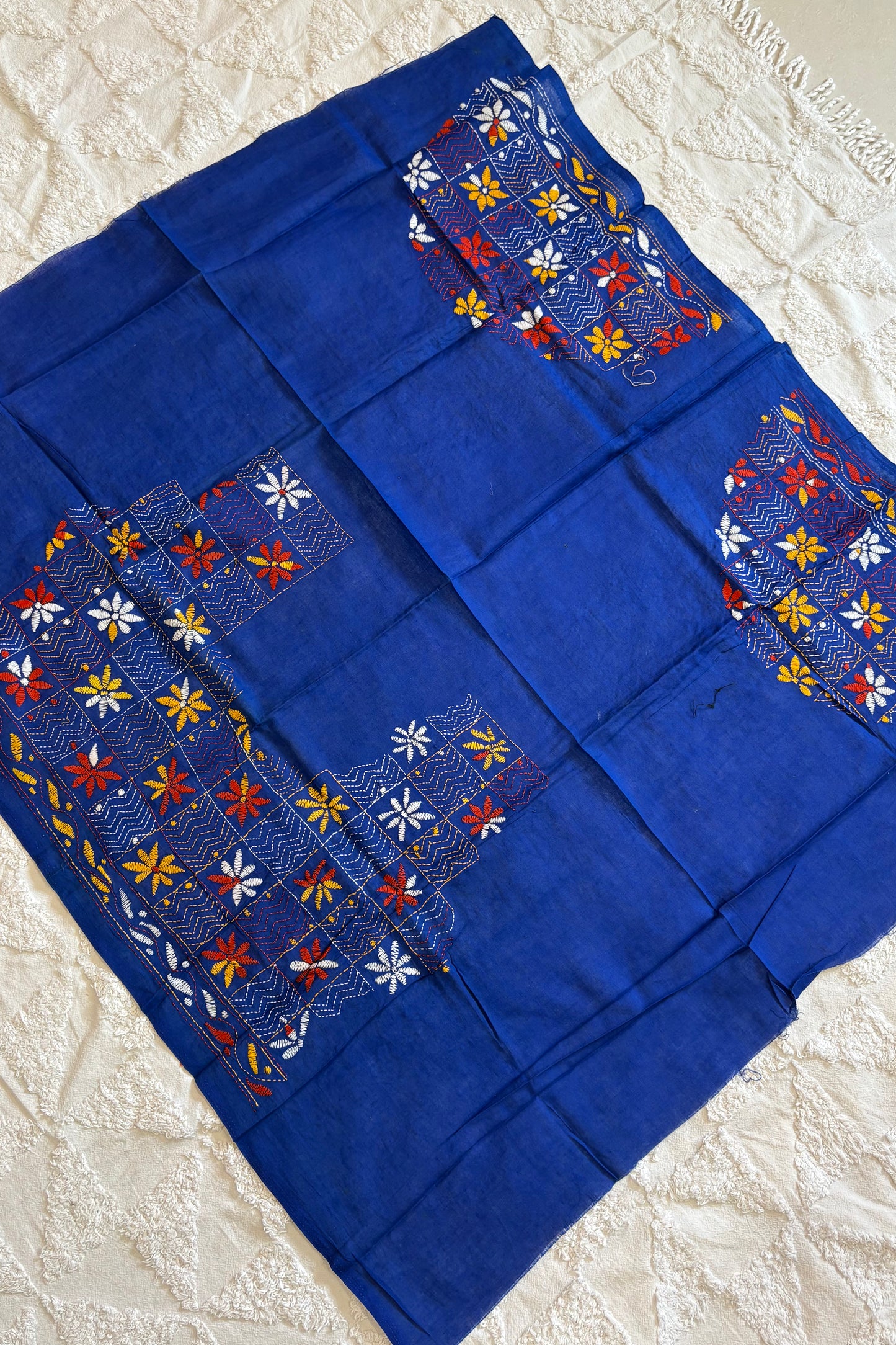 Cotton Kantha Work Blouse Piece- Code 3