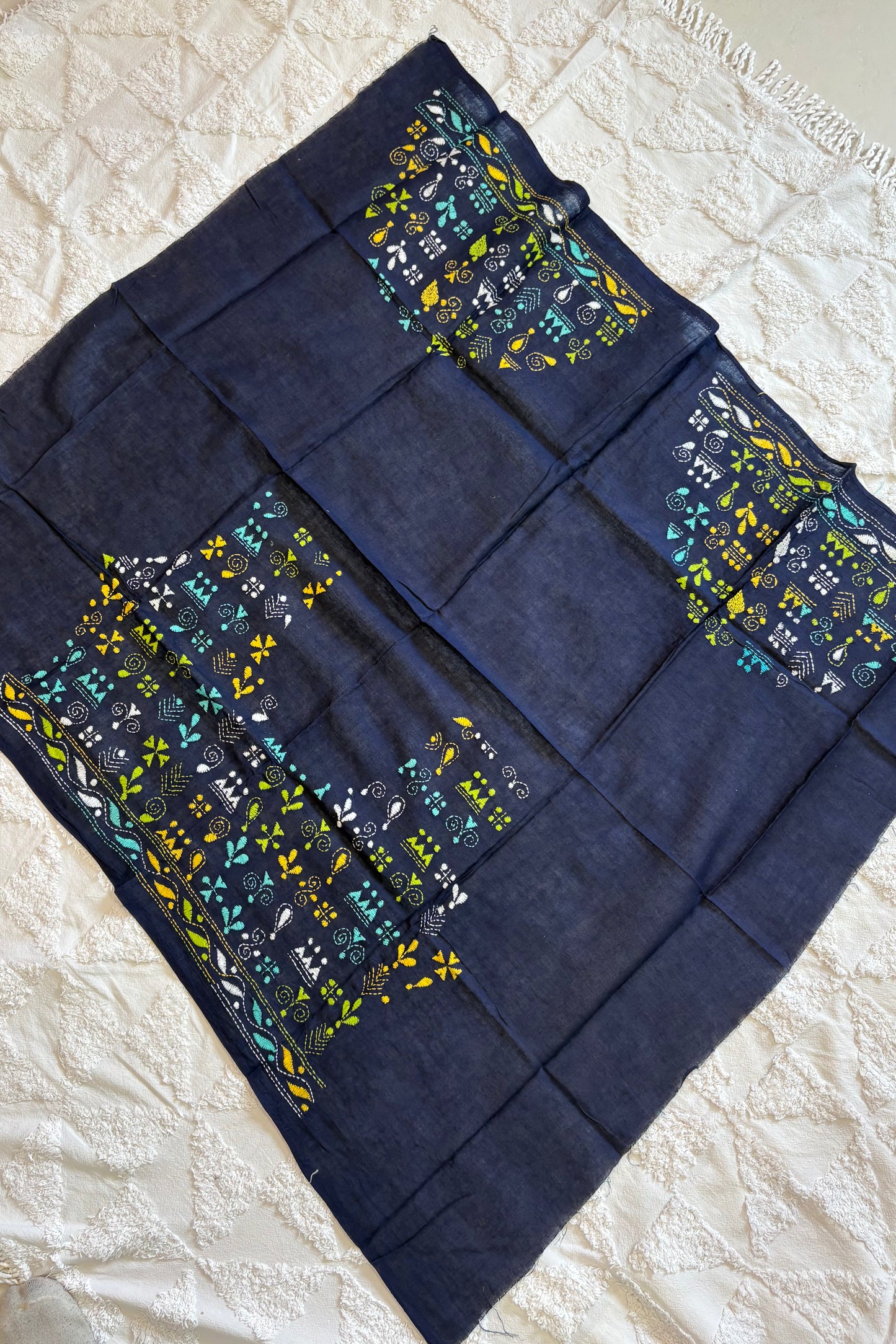 Cotton Kantha Work Blouse Piece- Code 9