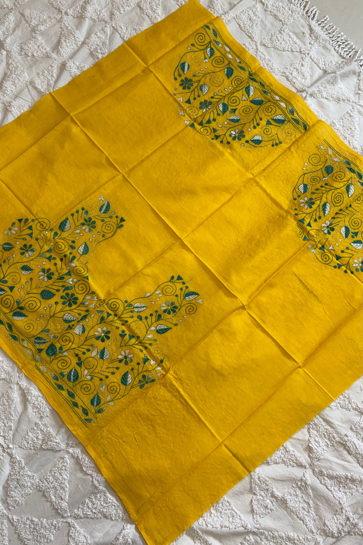 Cotton Kantha Work Blouse Piece- Code 32