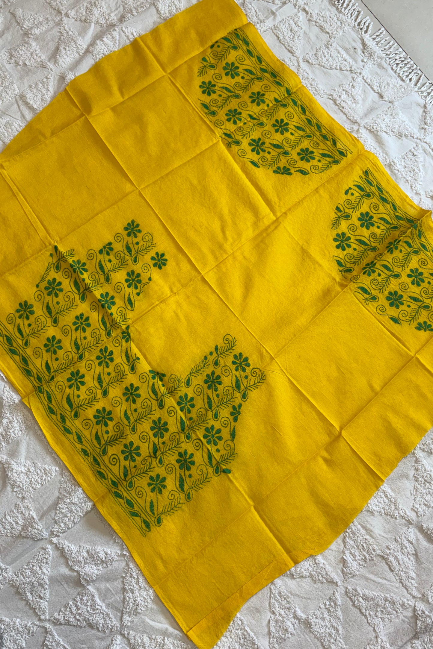 Cotton Kantha Work Blouse Piece- Code 33