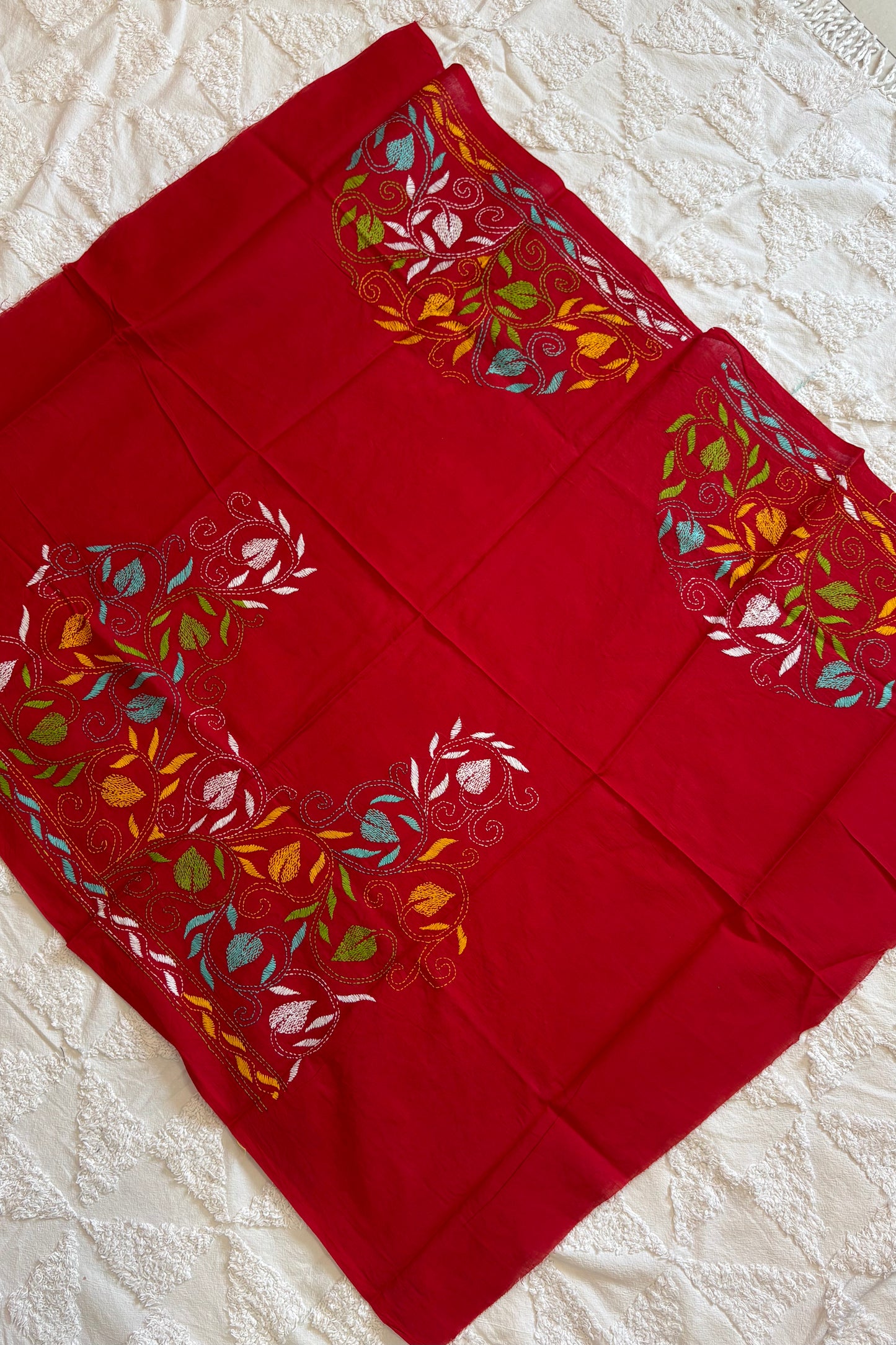 Cotton Kantha Work Blouse Piece- Code 45