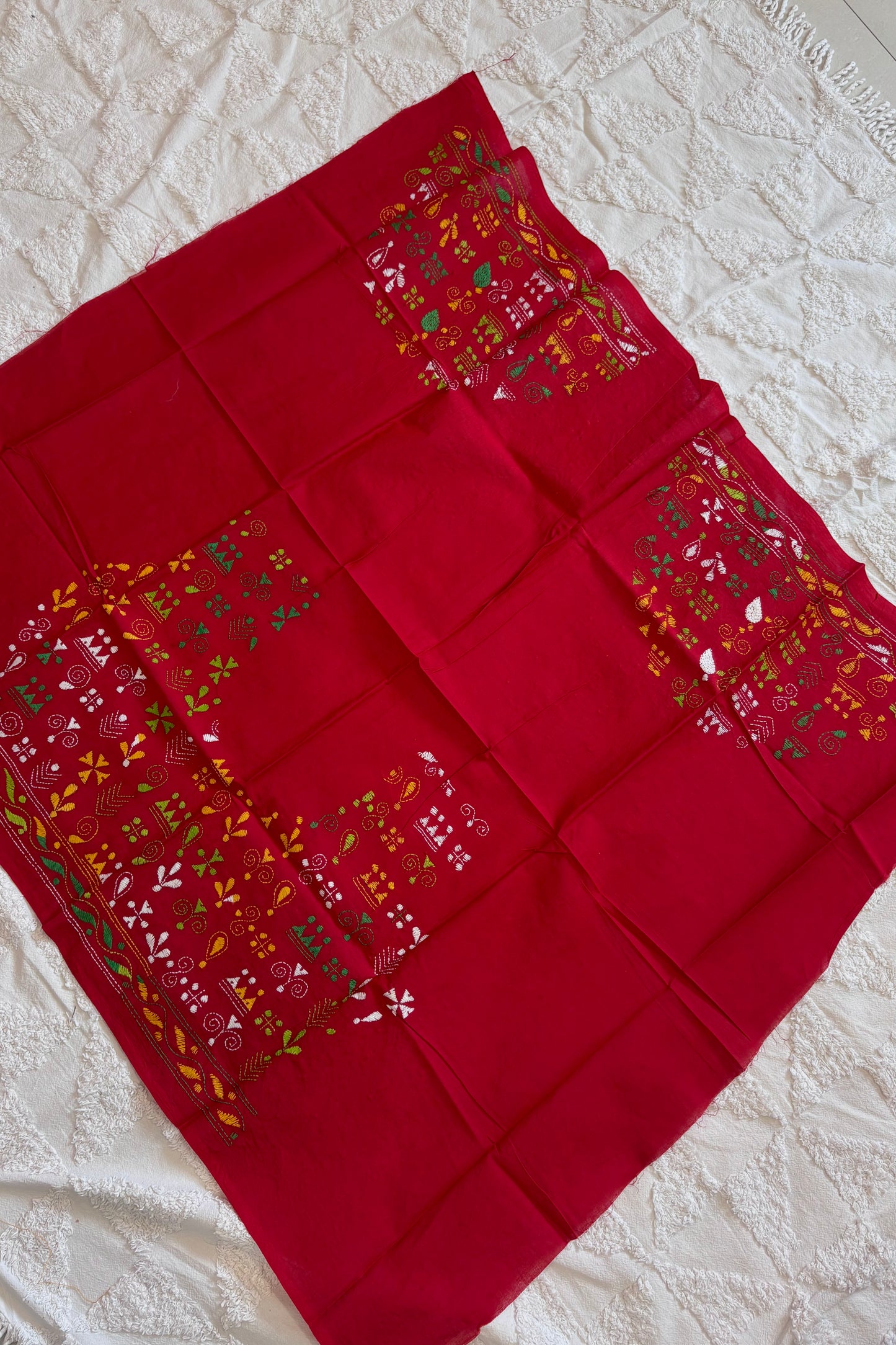 Cotton Kantha Work Blouse Piece- Code35