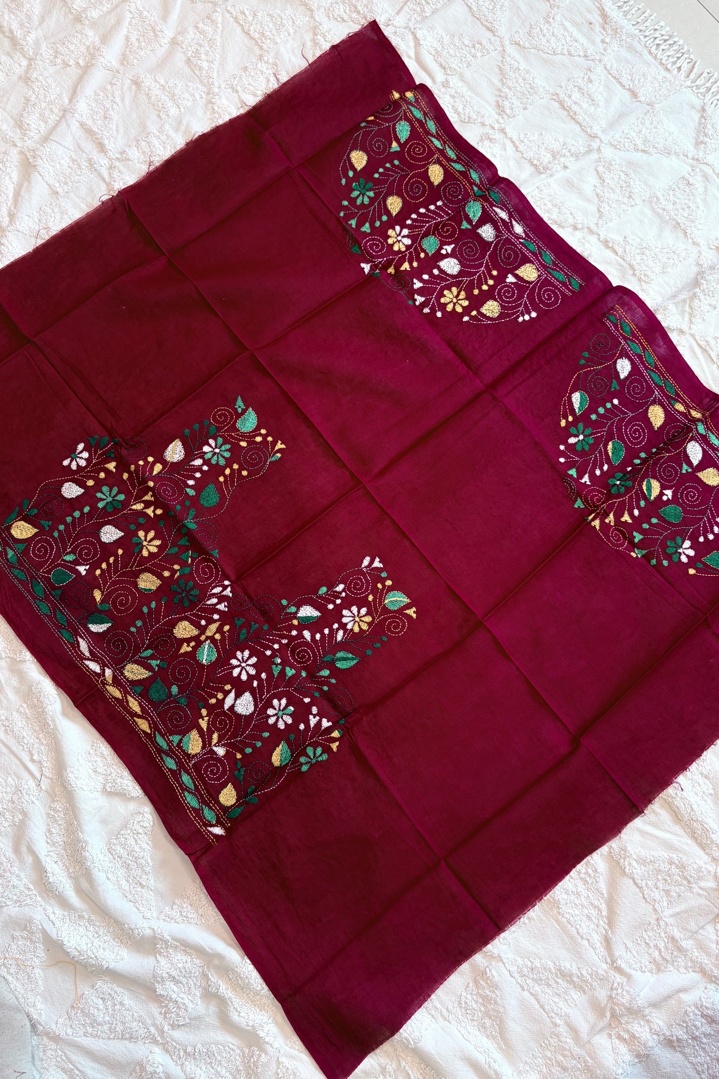 Cotton Kantha Work Blouse Piece- Code35