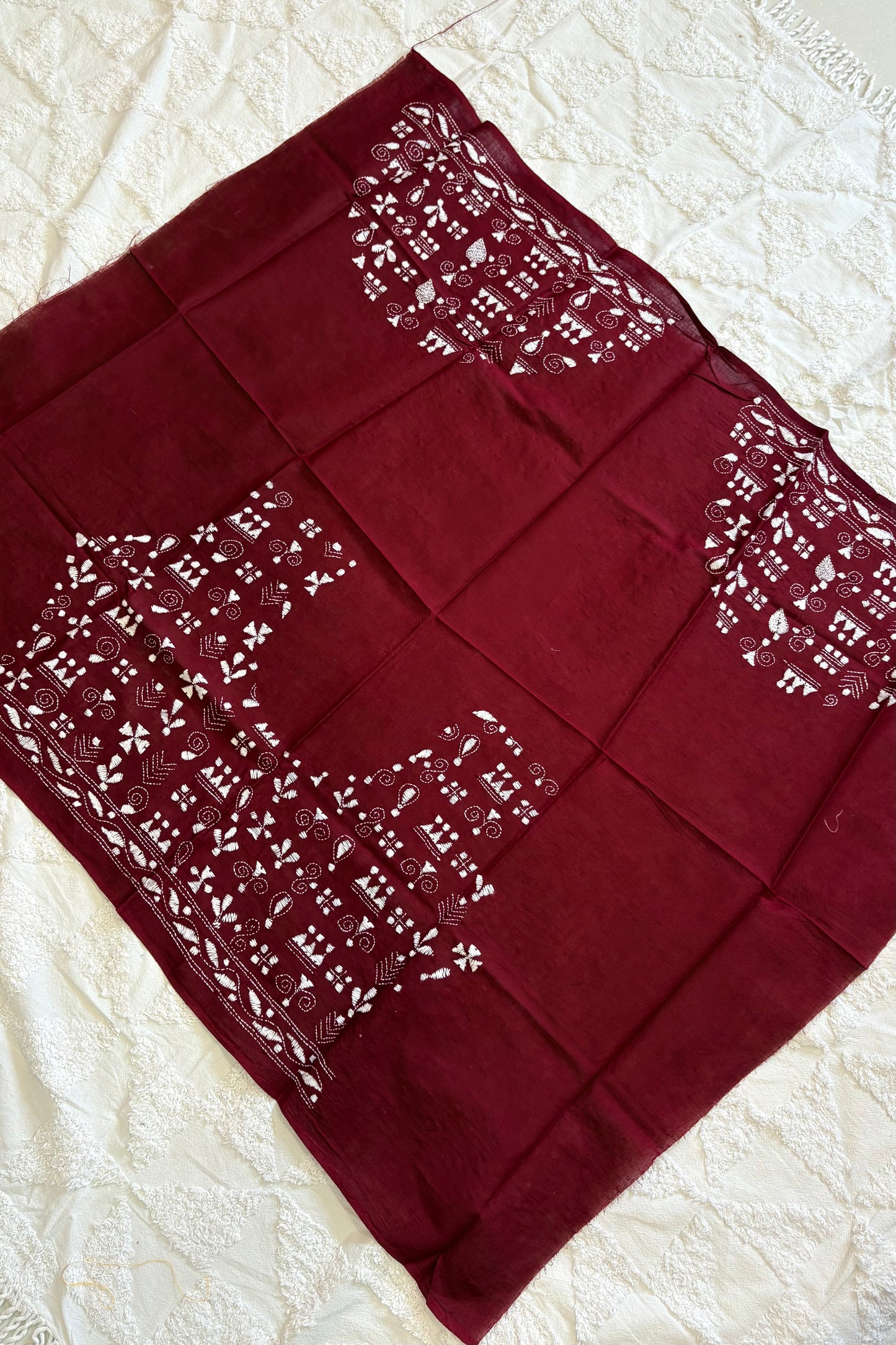 Cotton Kantha Work Blouse Piece- Code 39
