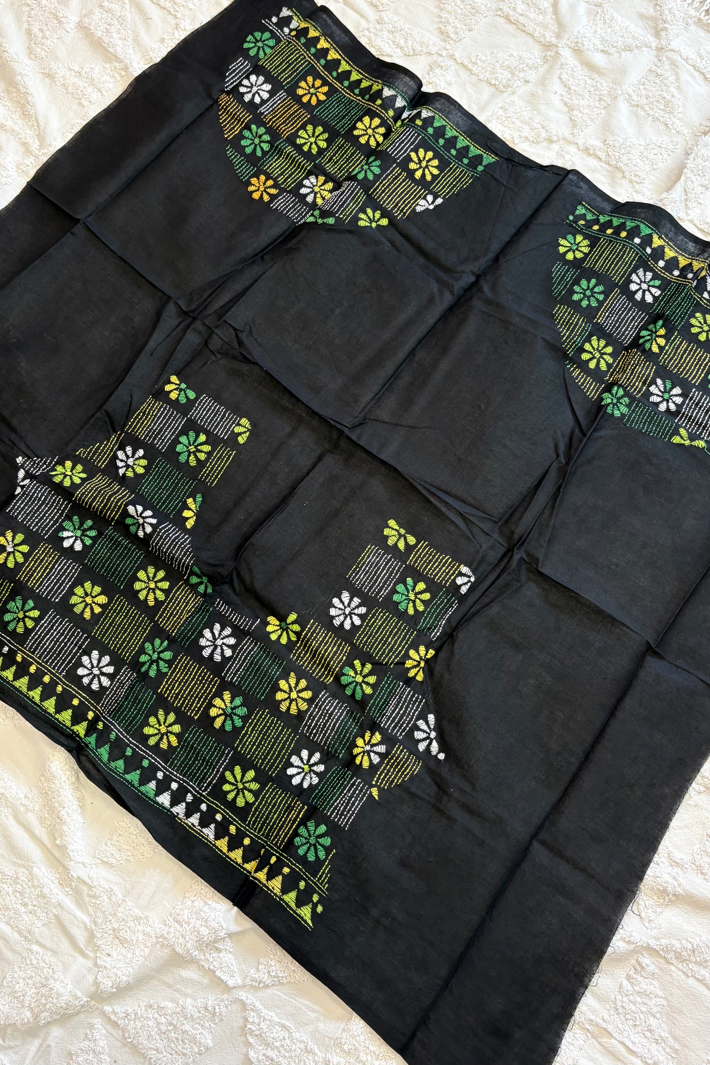 Cotton Kantha Work Blouse Piece- Code 19