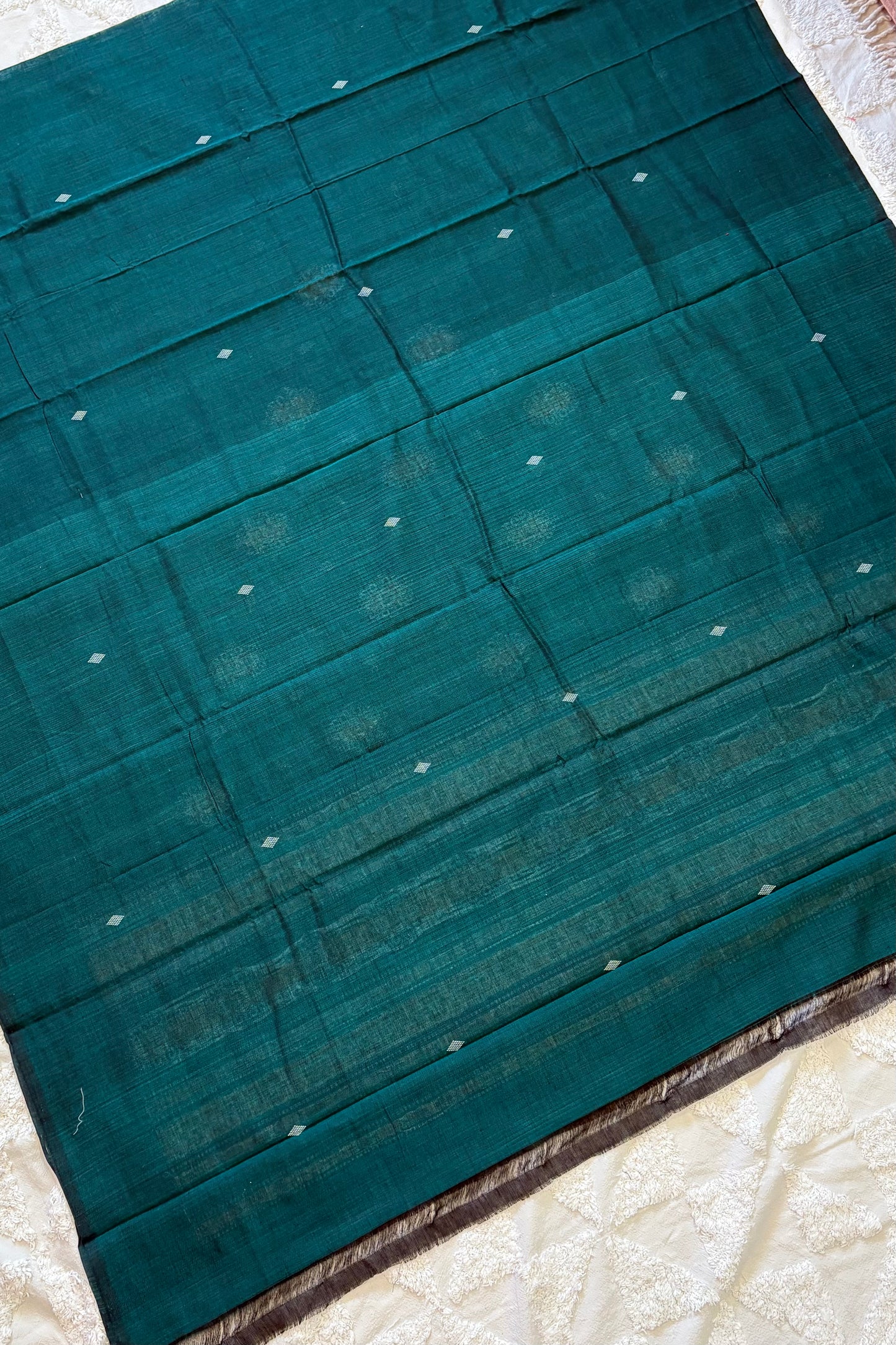 Pure Cotton Bomkei 3 Piece Dress Material- Rama Green