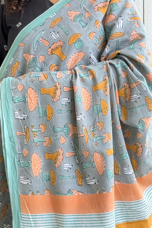 Hand Block Print Pure Cotton Saree