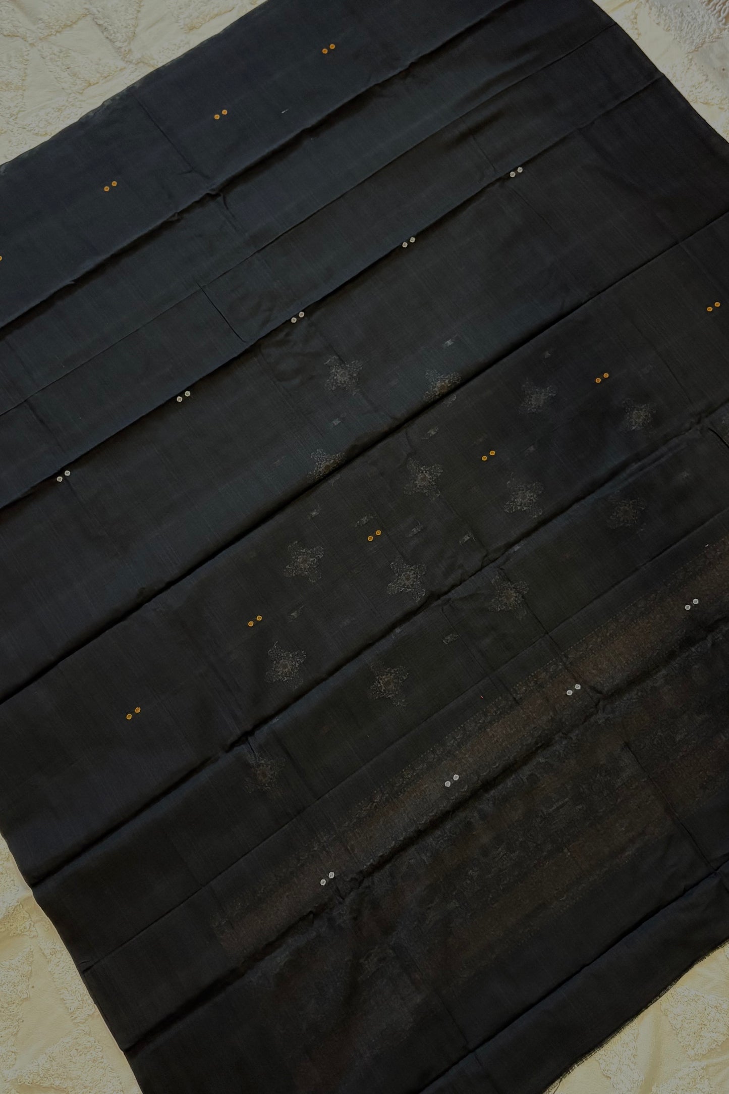 Pure Cotton Bomkei 3 Piece Dress Material-Black