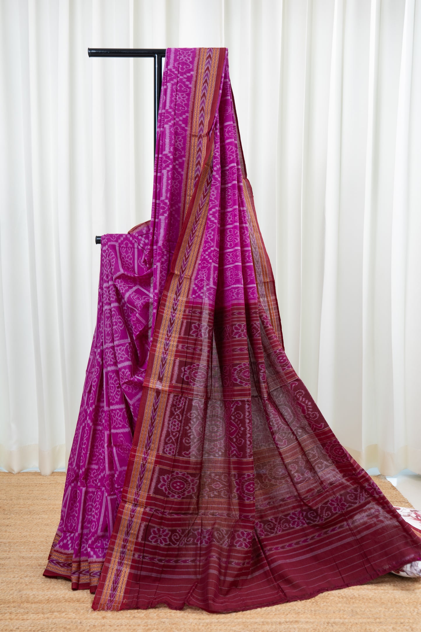 Odisha Ikkat Khandua Cotton Saree- Purple
