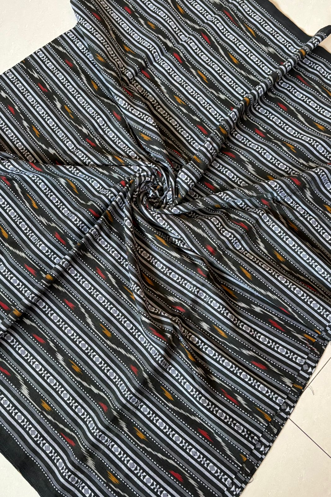 Cotton Ikkat Blouse Piece- Charcoal
