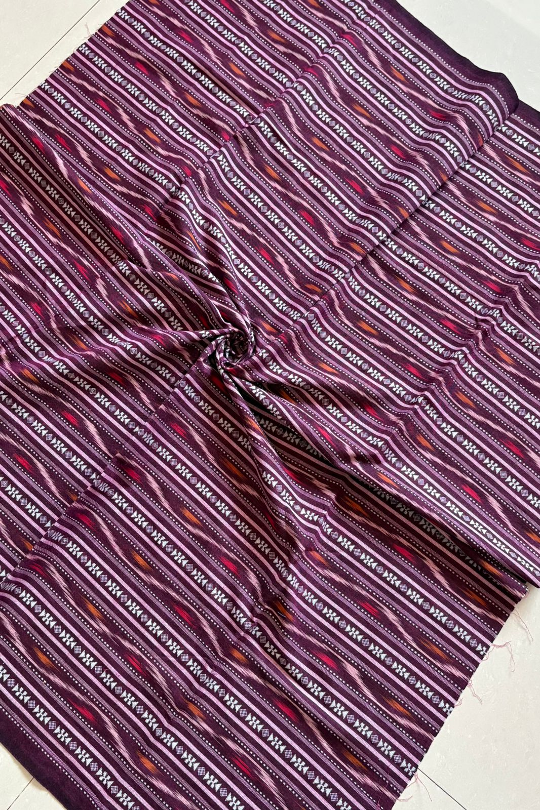 Cotton Ikkat Blouse Piece- Purple