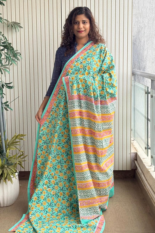 Hand Block Print Pure Cotton Saree