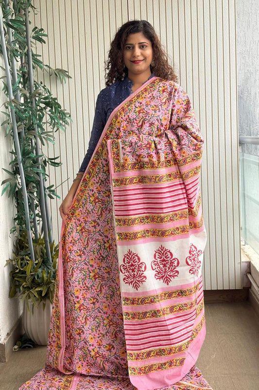 Hand Block Print Pure Cotton Saree