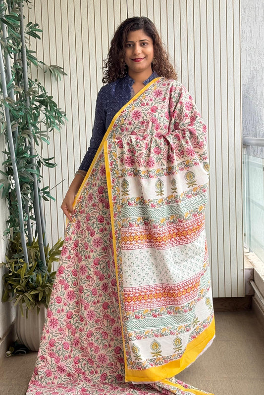 Hand Block Print Pure Cotton Saree