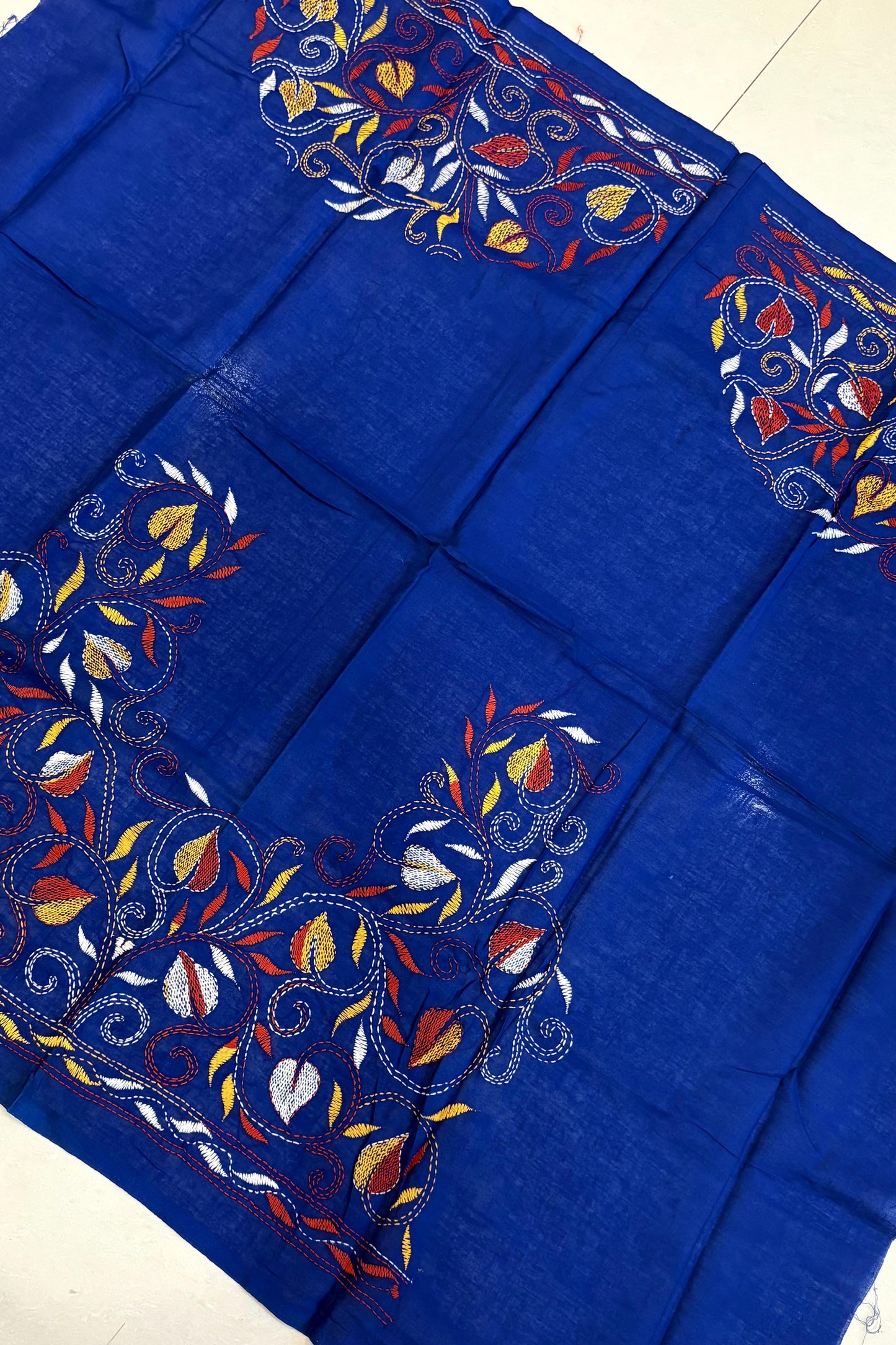 Cotton Kantha Work Blouse Piece- Code 46
