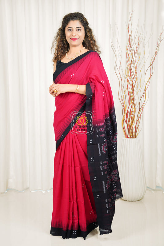 Ek Phulia Cotton Saree-Red 2 Saree