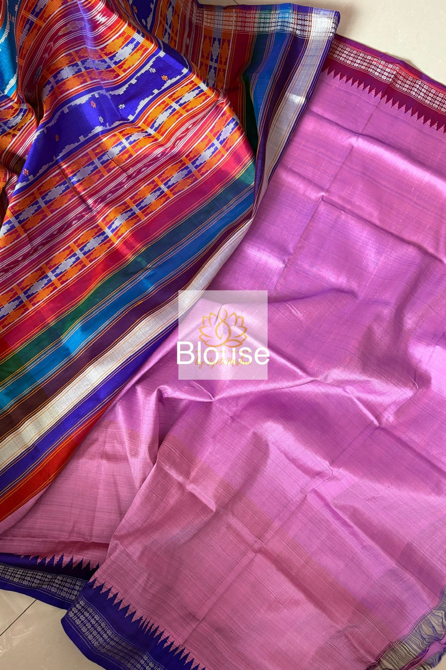 Exclusive Ganga Jamuna Border Double Pallu Berhampuri Pure Silk Patta Saree - Pink Saree