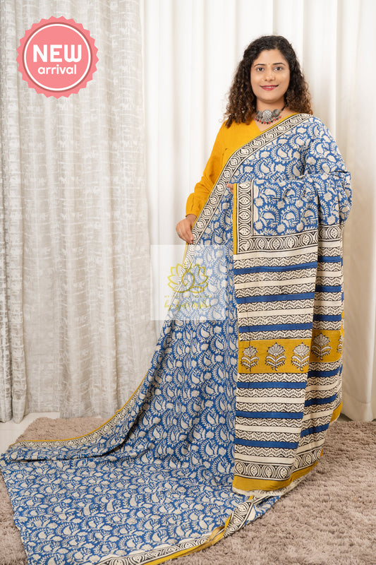 Hand Block Print Pure Cotton Saree