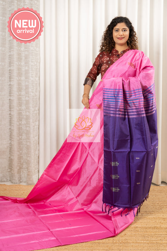 Handwoven Banana Pith Silk Saree With Blouse Piece Saree