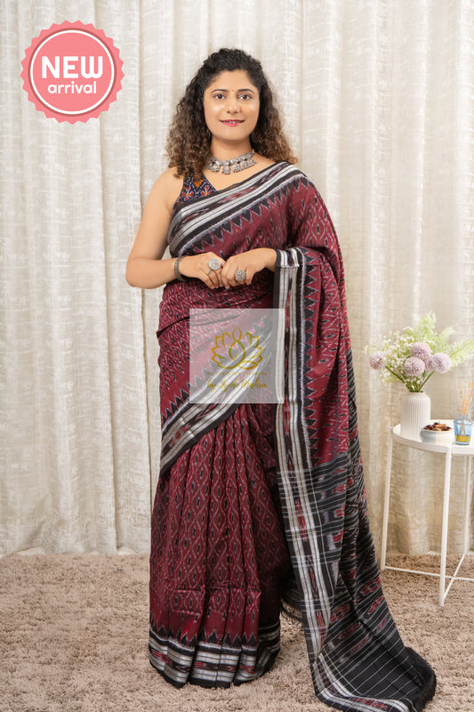Khandua Cotton Saree - Maroon Saree