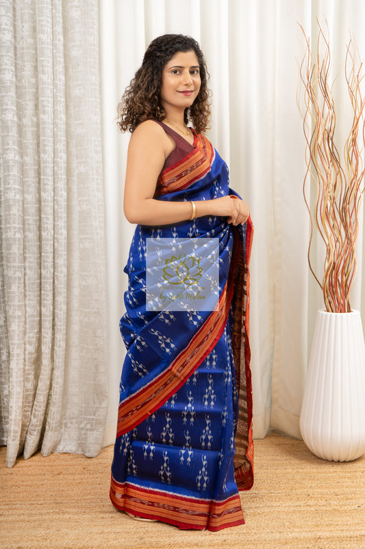Khandua Silk Saree- Blue Saree