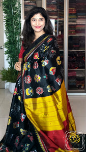 Nabarangi Khandua Ikkat Silk Saree: Black Saree