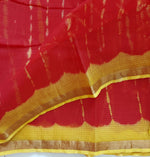 Load image into Gallery viewer, Pure Kota Cotton Hand Tie and Dye Shibori Saree- Red-Yellow
