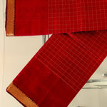 Load image into Gallery viewer, Mangalagiri Silk Cotton Saree With Gold Zari Checks - Maroon
