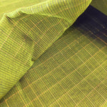 Load image into Gallery viewer, Mangalagiri Silk Cotton Saree With Gold Zari Checks - Olive Green
