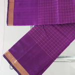 Load image into Gallery viewer, Purple+Mangalagiri+Saree+gold+zari+checks+myclothingtreasure
