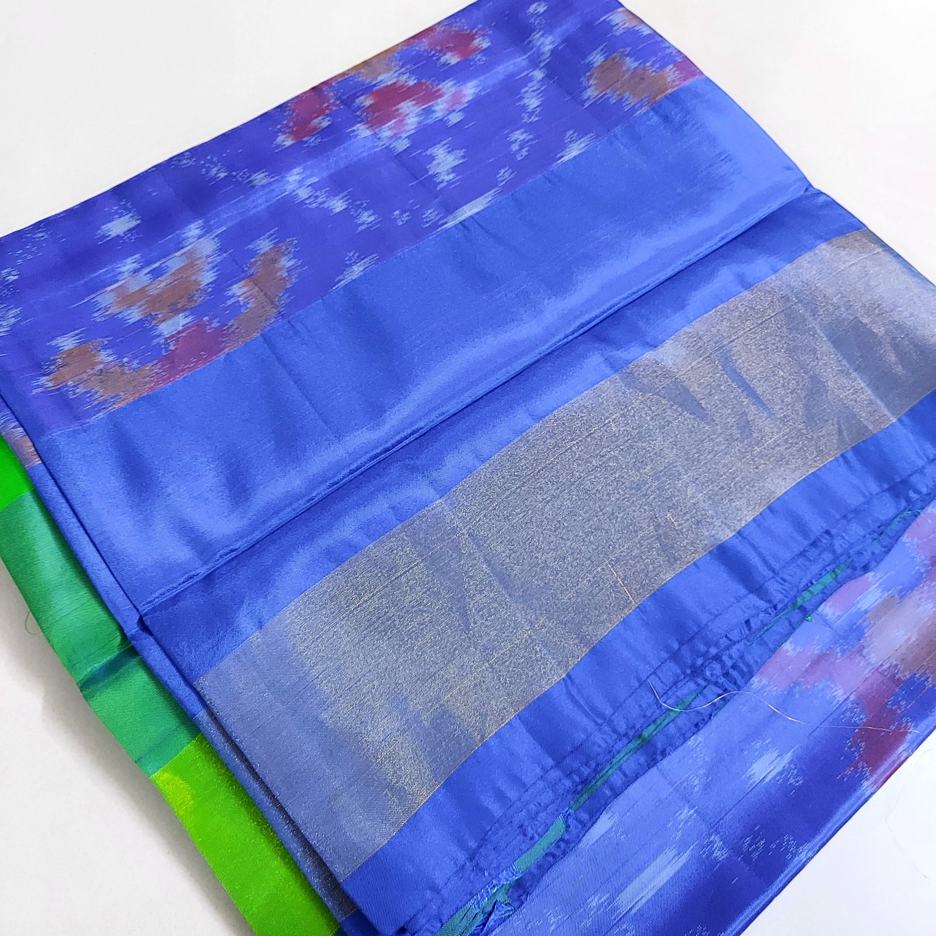 Uppada Semi Silk Pochampalli Ikkat Sarees- Royal Blue