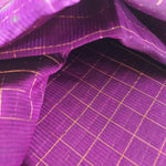 Load image into Gallery viewer, Mangalagiri Silk Cotton Saree With Gold Zari Checks - Purple
