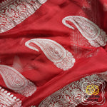 Load image into Gallery viewer, Banarasi Chiffon Saree- Red Saree
