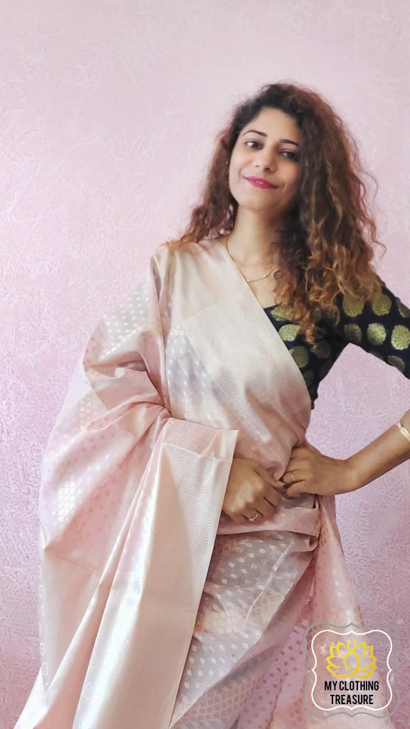 Banarasi Cotton Silk Saree- Pink Saree