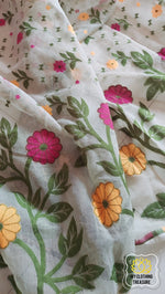 Load image into Gallery viewer, Blended Resham Floral Pallu Jamdani- Pastel Mint Saree
