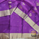 Load image into Gallery viewer, Chanderi Silk Cotton Saree - Purple
