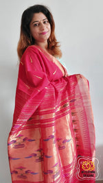 Load image into Gallery viewer, Cotton Paithani Saree With Traditional Double Pallu-Red
