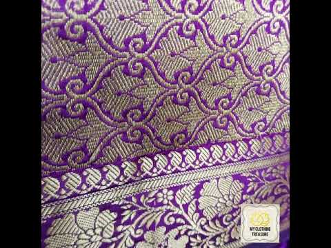 Purple Banarasi With Gold Zari Work