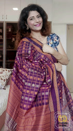 Load image into Gallery viewer, Kanjivaram Cotton Saree 1000 Buta- Purple
