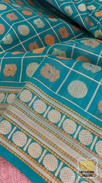 Load image into Gallery viewer, Kanjivaram Cotton Saree 1000 Buta- Turquoise
