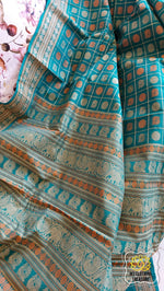 Load image into Gallery viewer, Kanjivaram Cotton Saree 1000 Buta- Turquoise
