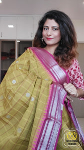 Kanjivaram Cotton Saree - Henna Green