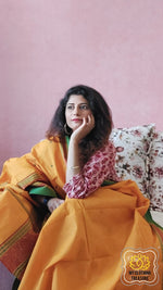 Load image into Gallery viewer, Kanjivaram Cotton Saree - Yellow
