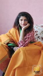 Load image into Gallery viewer, Kanjivaram Cotton Saree - Yellow
