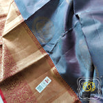 Load image into Gallery viewer, Kanjivaram Silk Saree- Dual Tone Grey
