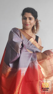 Kanjivaram Silk Saree- Dual Tone Grey