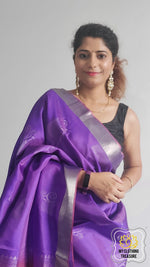 Load image into Gallery viewer, Kanjivaram Soft Silk Saree- Purple
